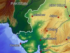 Topographic Map of Rajasthan