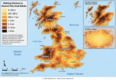 Walking Distance to the Nearest Pub Across Great Britain
