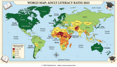 World Adult Literacy Rates Map 2025 Forecast