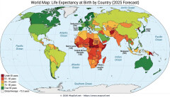 World Life Expectancy 2025 Map: Projected Trends by Country