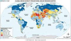World Water Scarcity Projection Map 2025